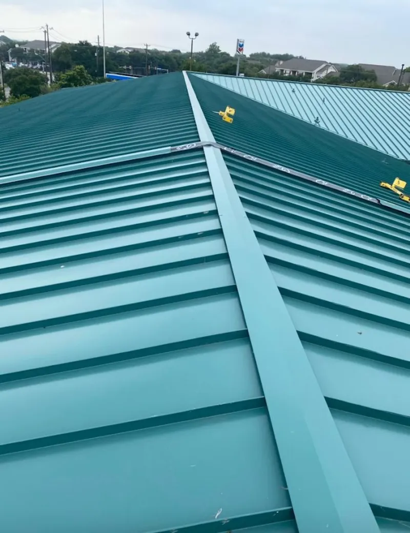 Green commercial metal roof ridge and valley for Metal Roof Repair in Lincolnton